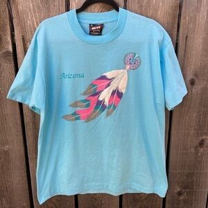 Men's Vintage Fruit Best Turquoise Arizona Feather T-Shirt XL USA Mythical